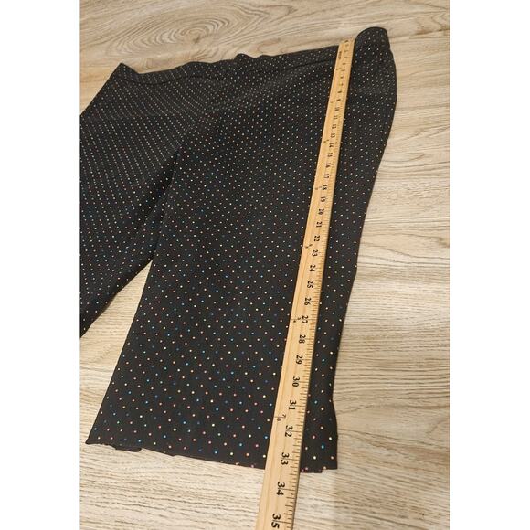 NEW Avenue Super Stretch Pull-On Capri Multicolor Polka Dots Plus Size 26 Black - Picture 3 of 8